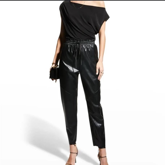 NWT Ramy Brook Samson Faux-Leather Straight Leg Pants #117